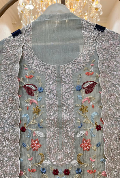 Naazira Resham Zari Suit (Pista Green)