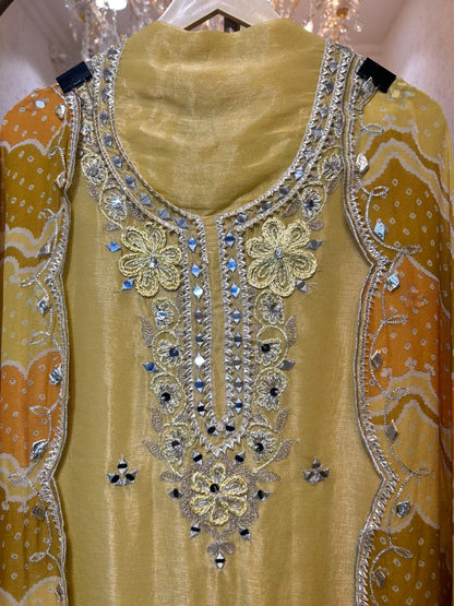 Gulbandhni Dori Suit (Yellow)