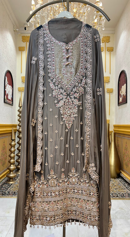 Itrana Silk Organza Suit