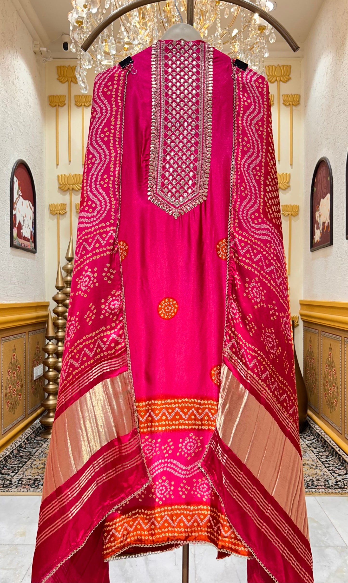 Rangmahi Gaji Bandhani Suit