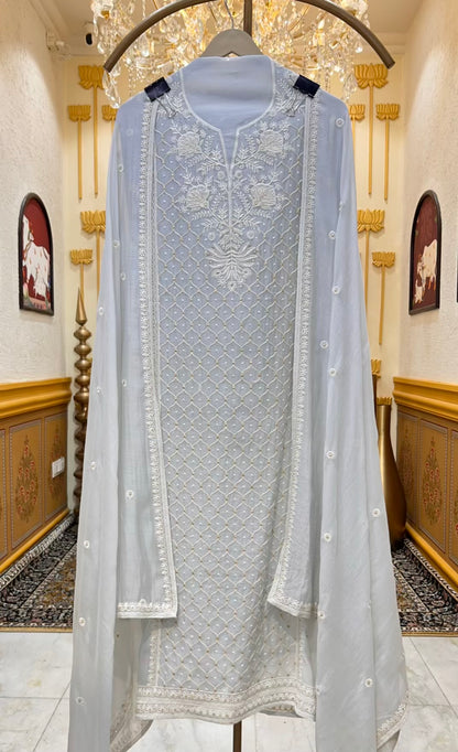 Kavira Zari Thread Chanderi Suit
