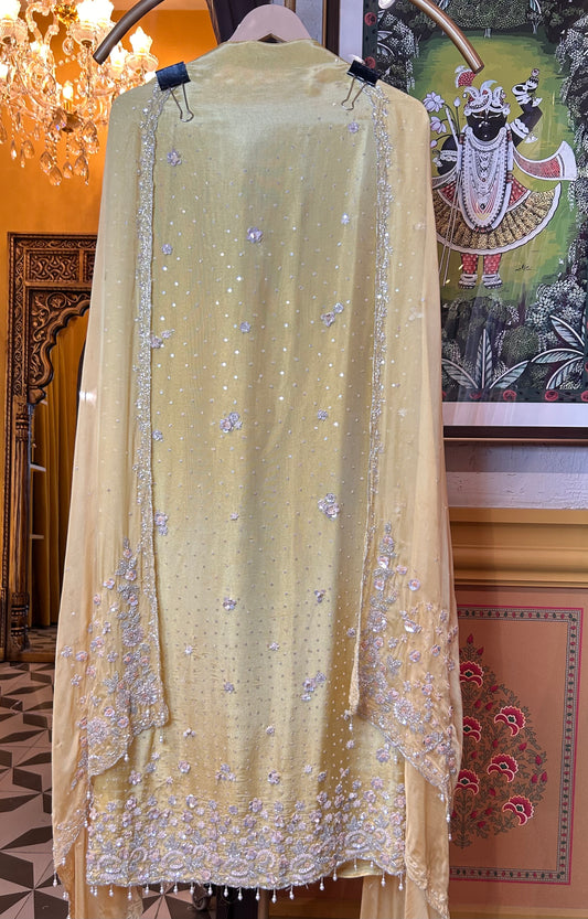 Ishvani Organza Suit (Yellow)
