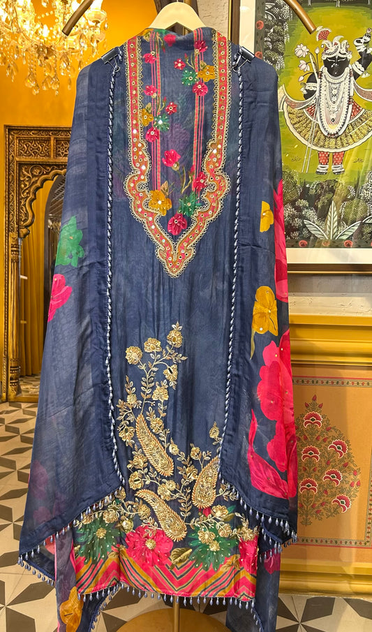 Leher-e-Noor (Blue)