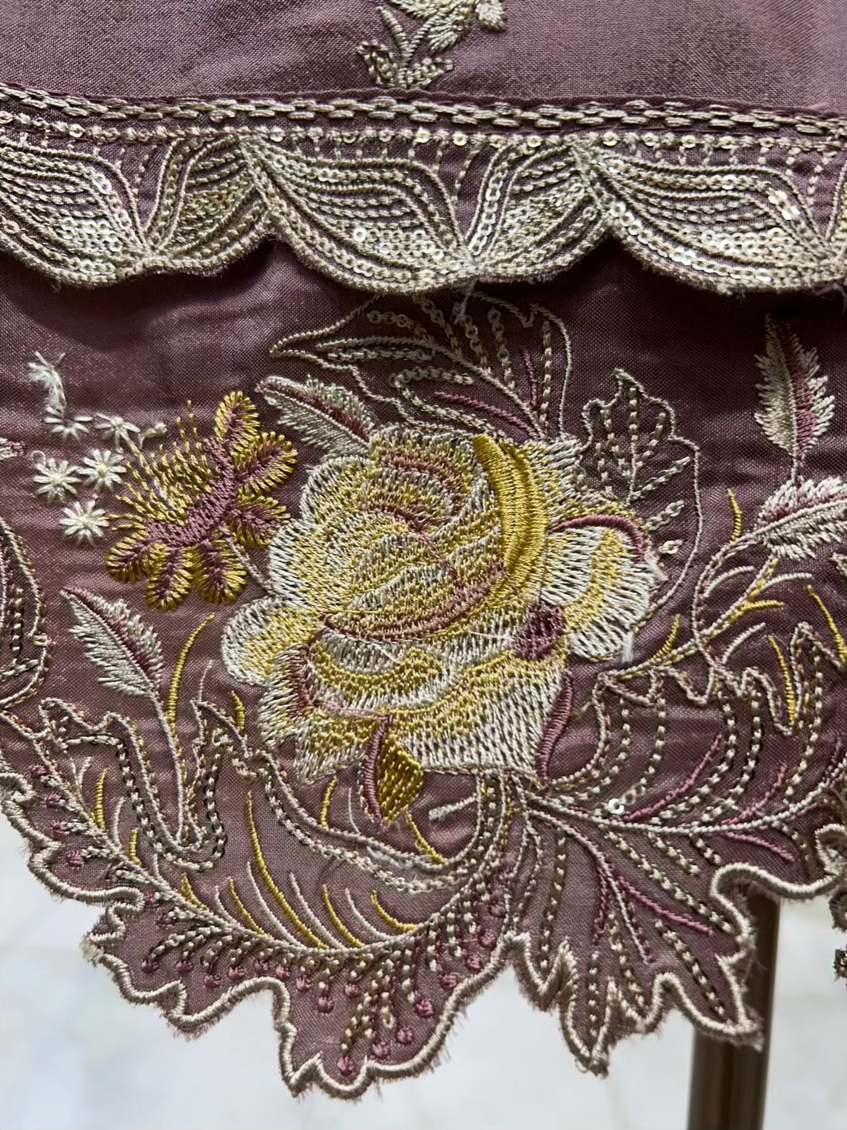 Zehraani Cutdana Silk Suit (Purple)