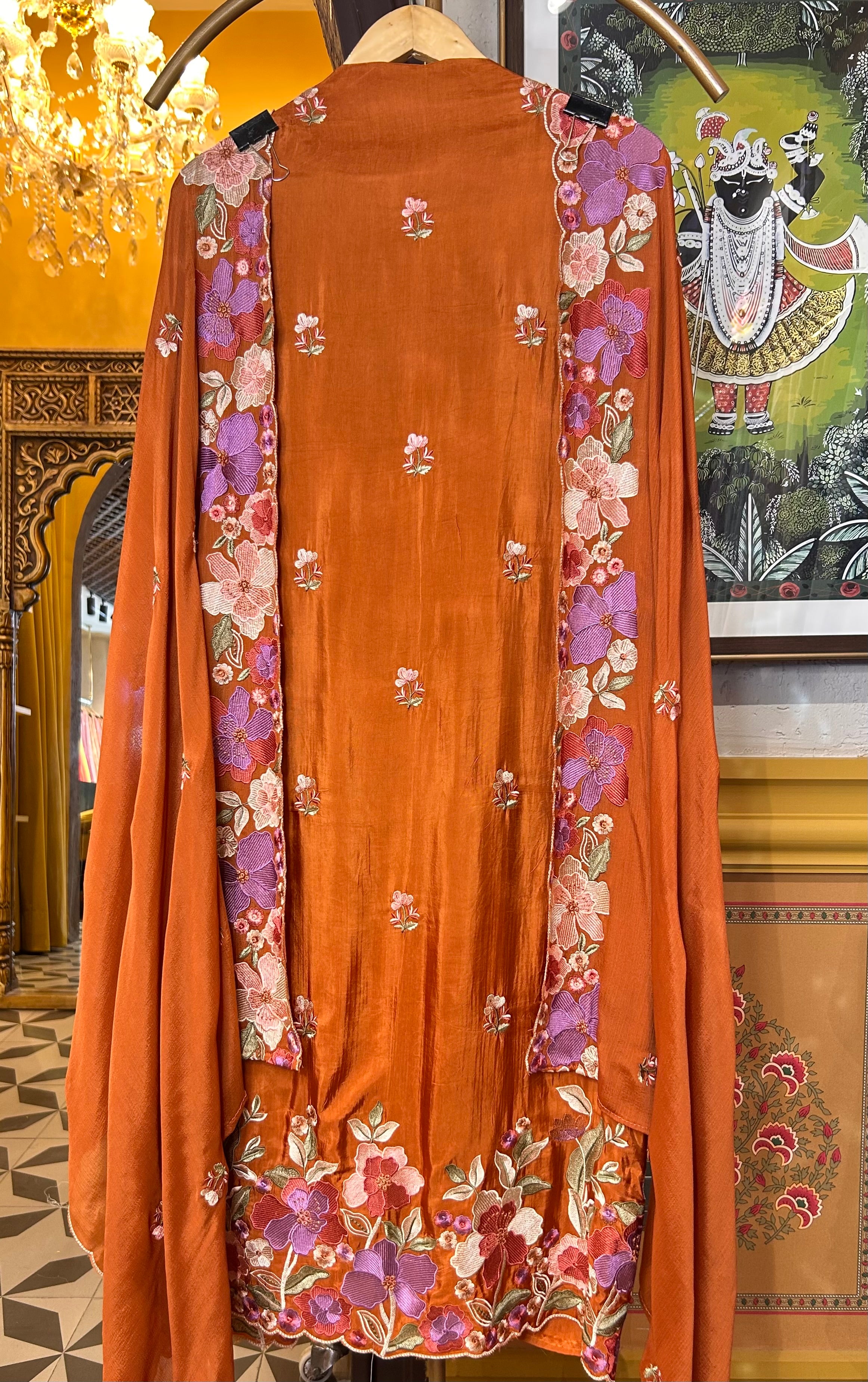 Resham Rang Suit (Rust)