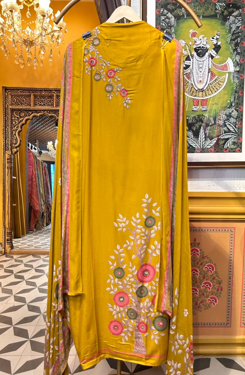 Mehzaan Pashmina Suit (Yellow)