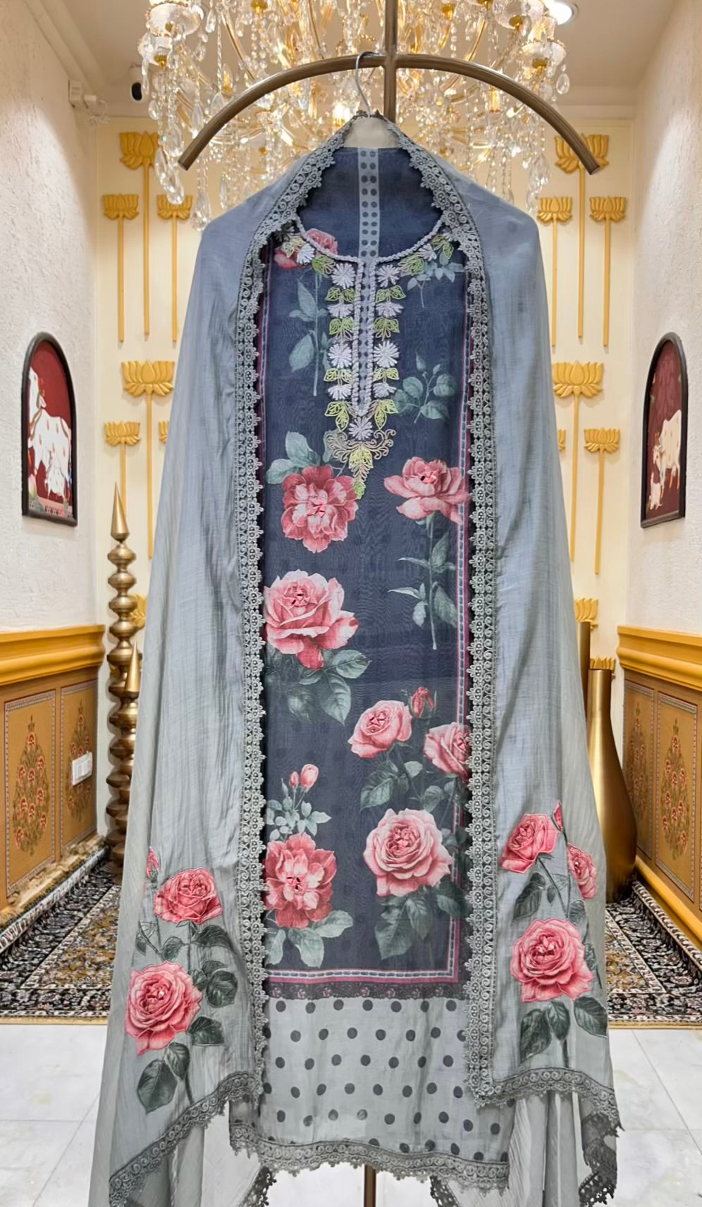 Zarelle Aaina Loom Chanderi Suit