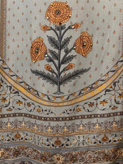 Zaybira Pashmina Suit (Blue)