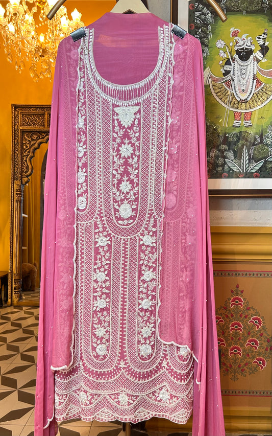 Zarveen Organza Suit (Pink)