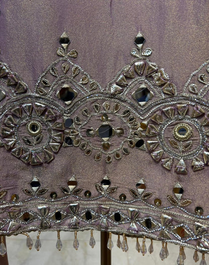 Ruhmehar Sheesha Patti Suit (Lavender)