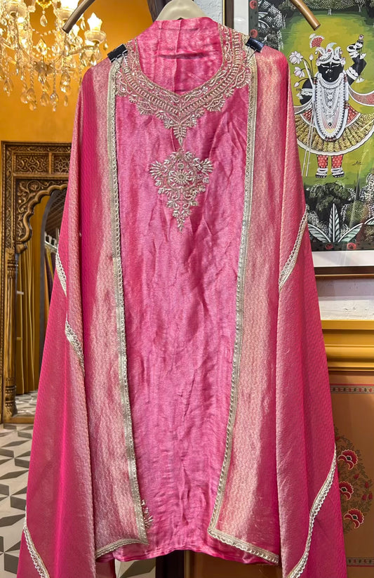 Zarqah Organza Suit (Pink)