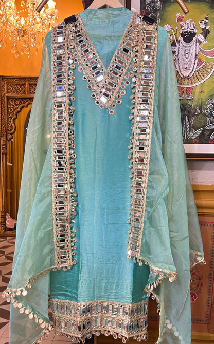 Shazeen Organza Suit (Blue)