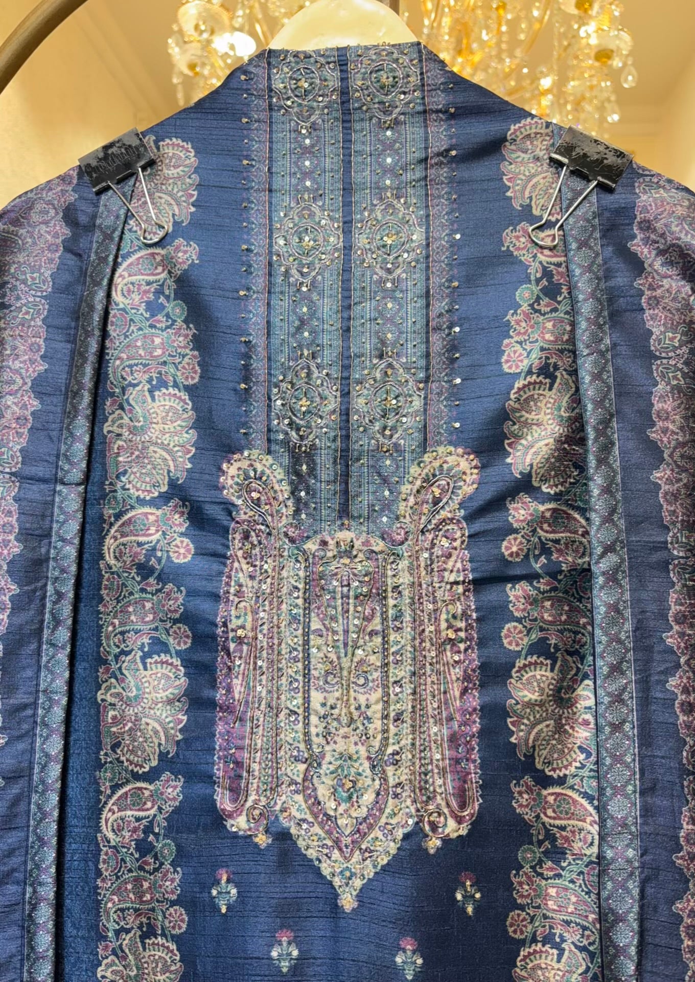Mehira Tussar Silk Suit (Blue)