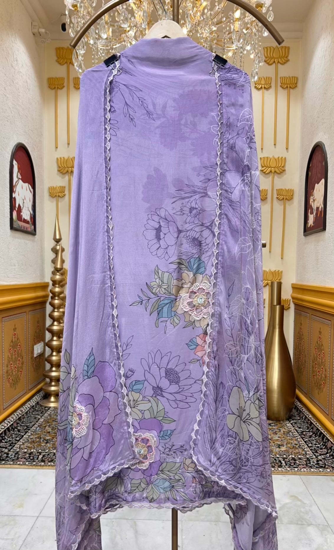 Eshira Print Noor Suit (Purple)