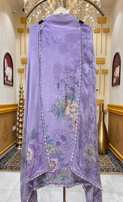 Eshira Print Noor Suit (Purple)