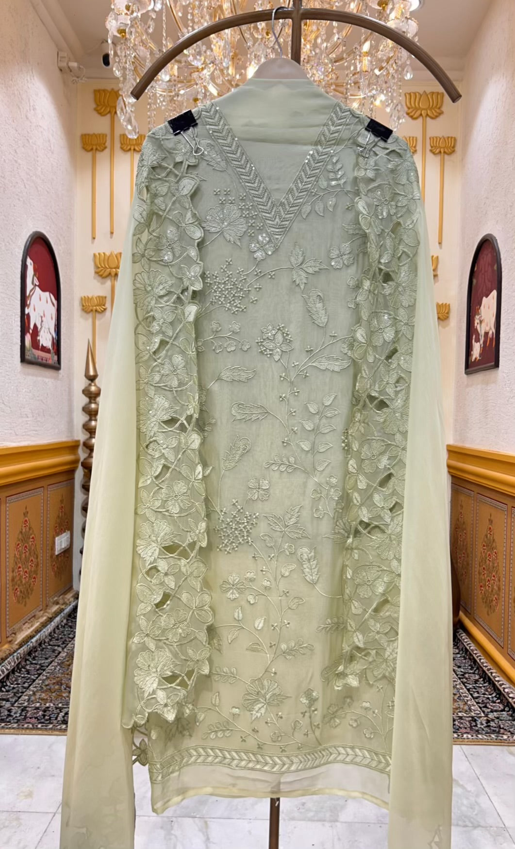 Zynera Threadspark Organza Suit