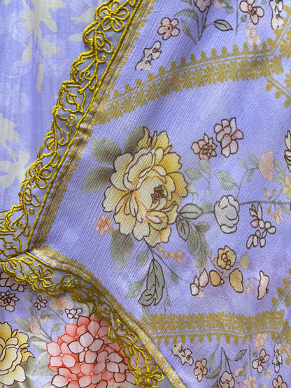 Elara Print Veil Suit (Lavender)