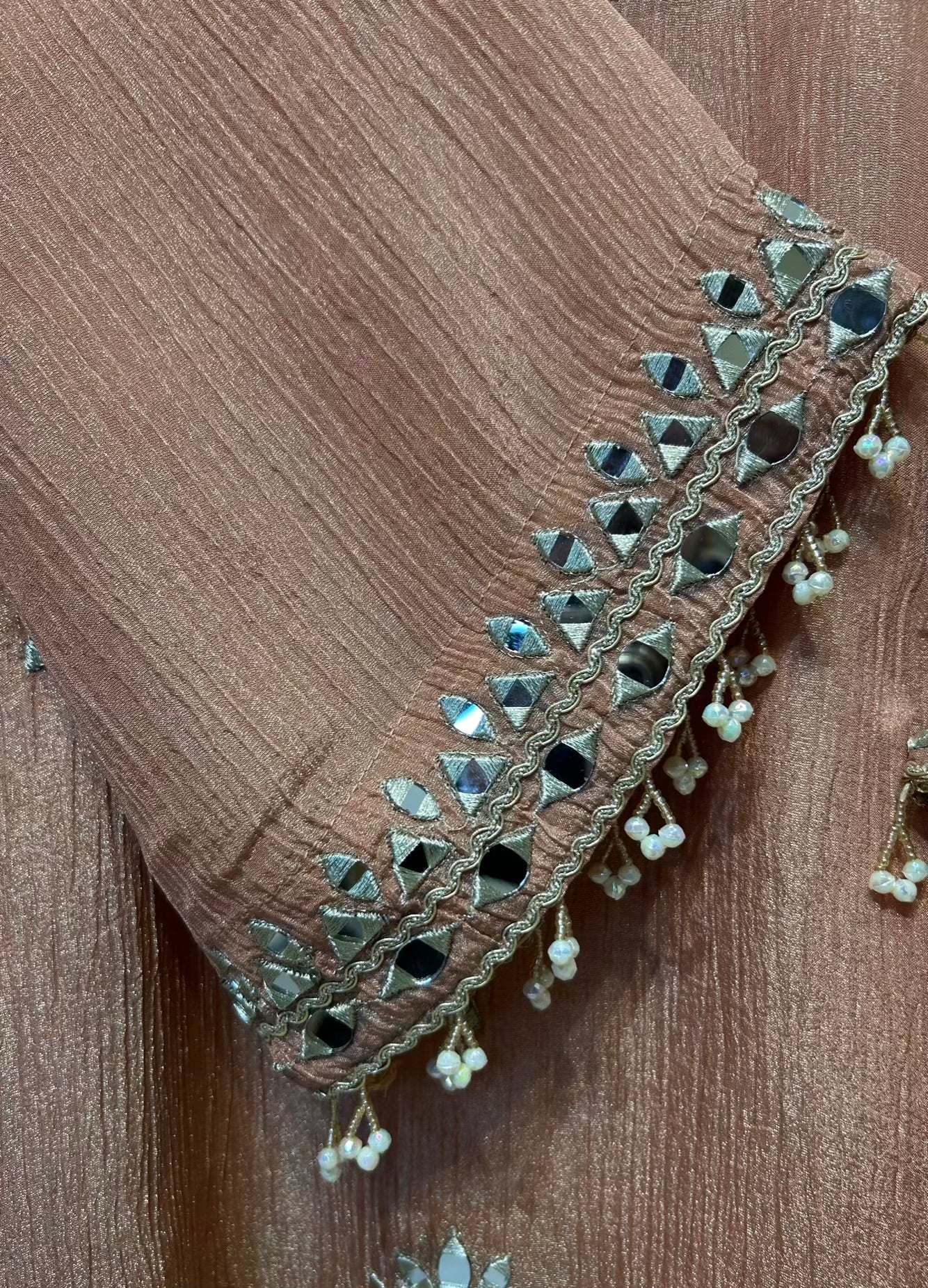 Zarveen Dori Mirror Corset Set (Peach)