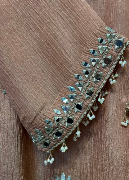 Zarveen Dori Mirror Corset Set (Peach)