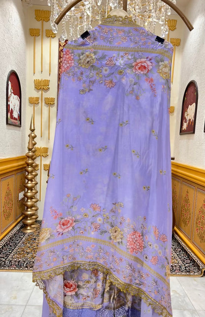 Elara Print Veil Suit (Lavender)