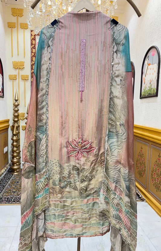 Elzara Shimmer Organza Suit