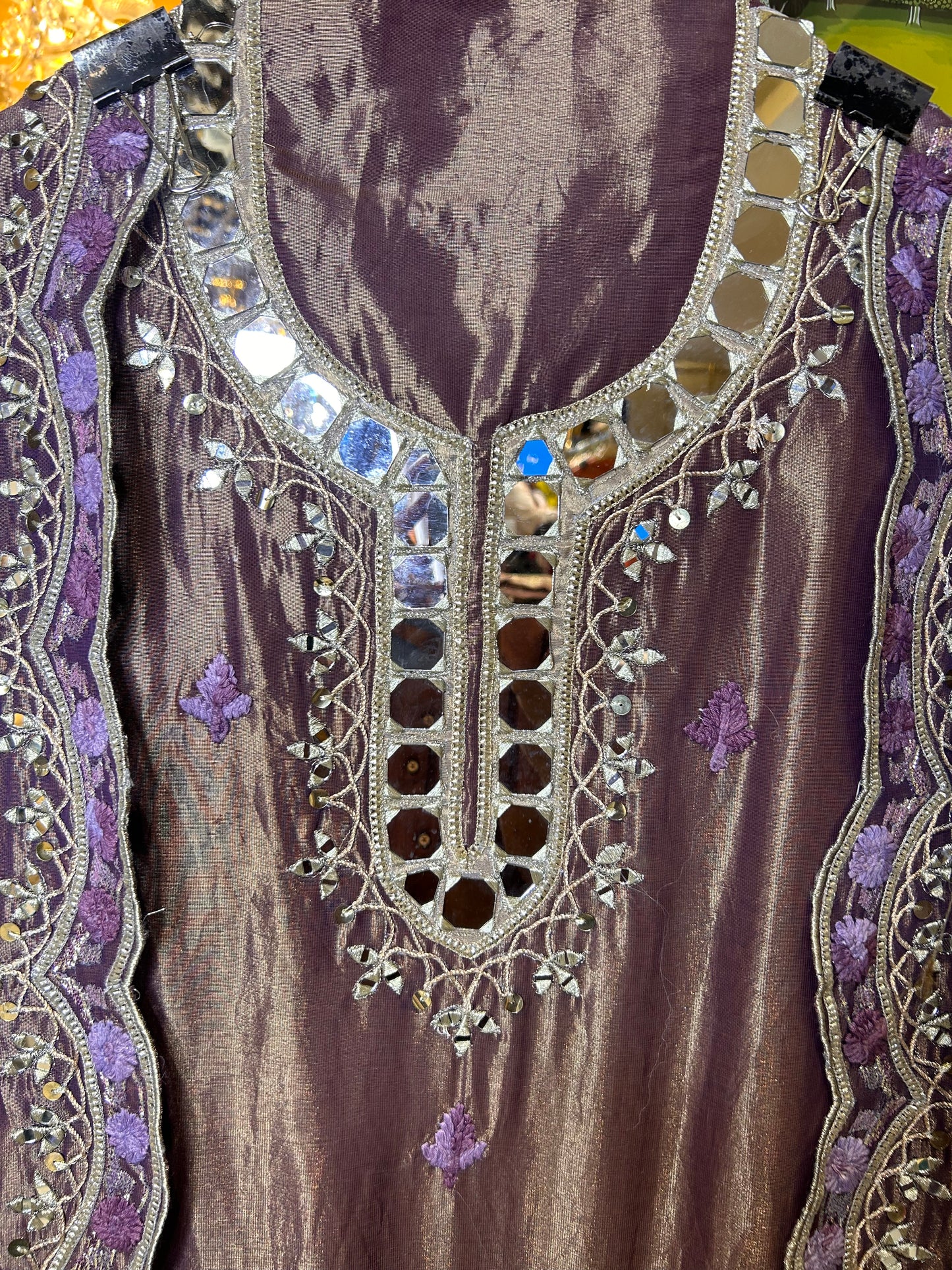 Noorain Organza Suit (Lavender)