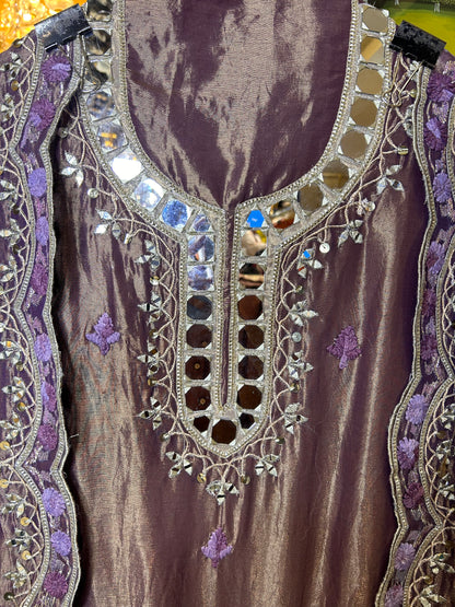 Noorain Organza Suit (Lavender)