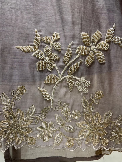 Aavira Mul Chanderi Suit (Grey)
