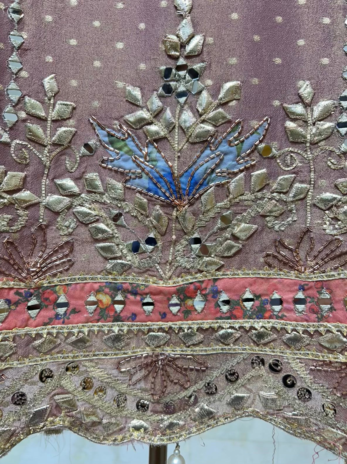 Ruhmehar Gota Aaina Suit (Pink)