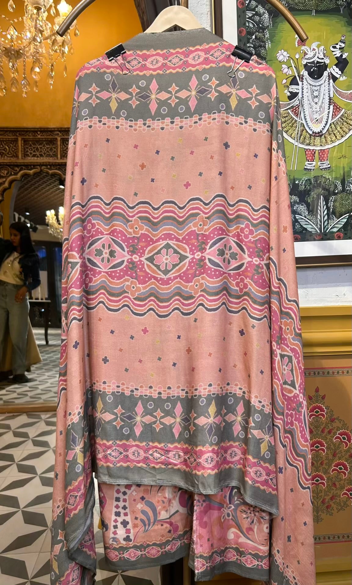 Eira Pashmina Suit (Pink)