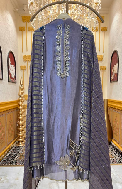 Sarveena Banarasi Glow Suit (Purple)