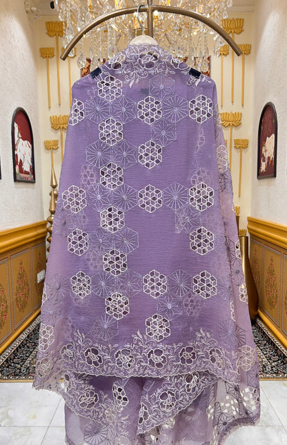 Sahira Thread & Lace Suit (Lavender)