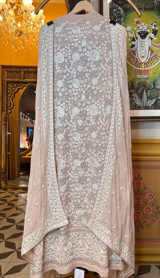 Naaira Threadwork Suit (Beige)
