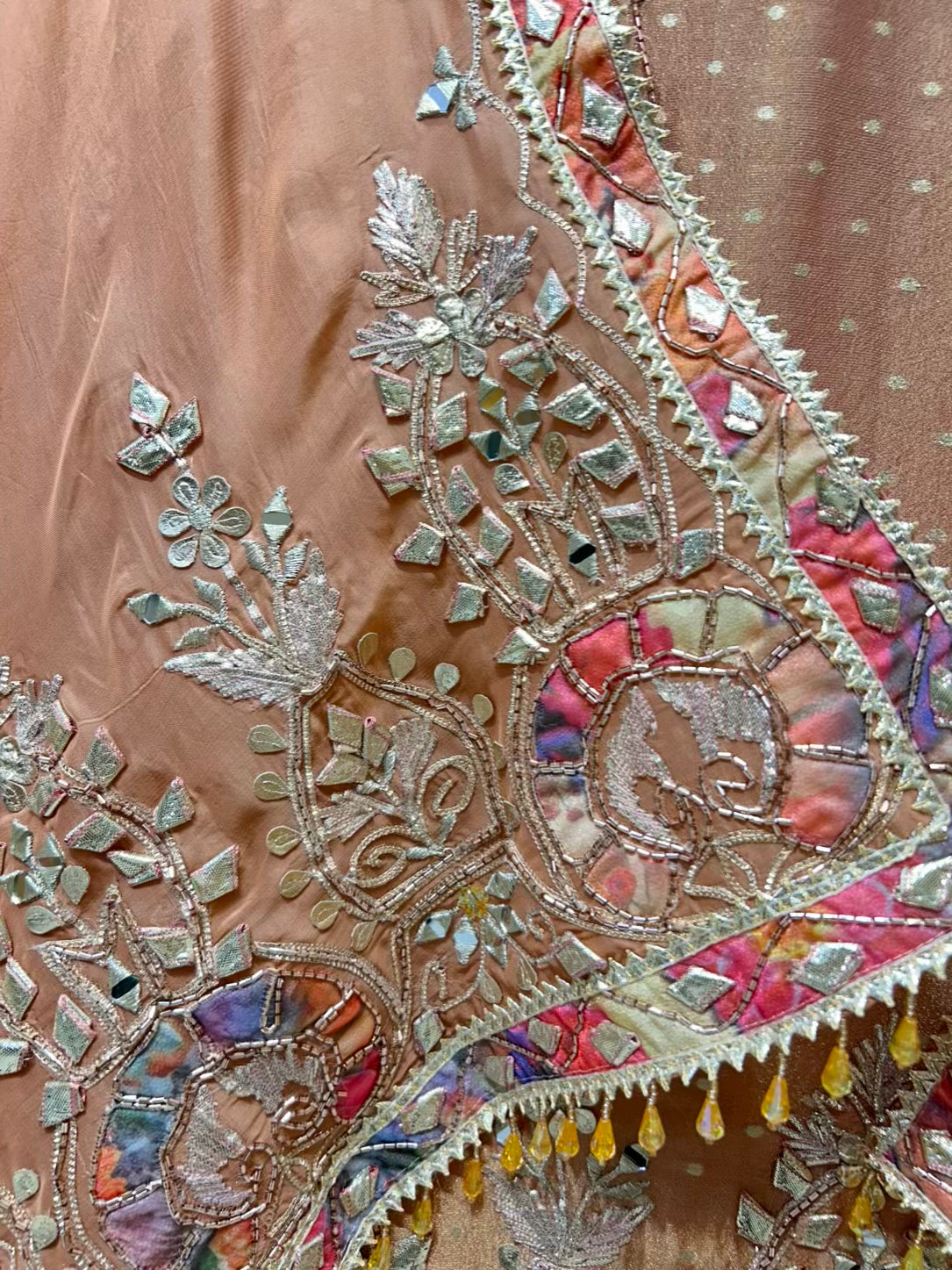 Zarvani Sheesha Veil Suit (Rust)