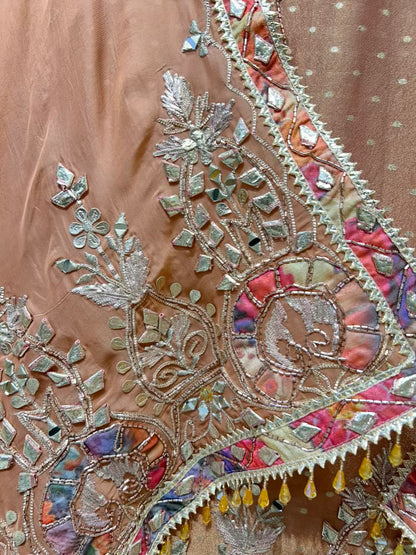 Zarvani Sheesha Veil Suit (Rust)