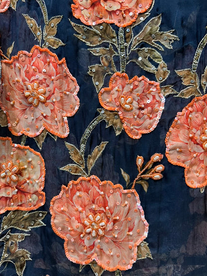 Zarhaya Karigari Suit (Navy Blue)