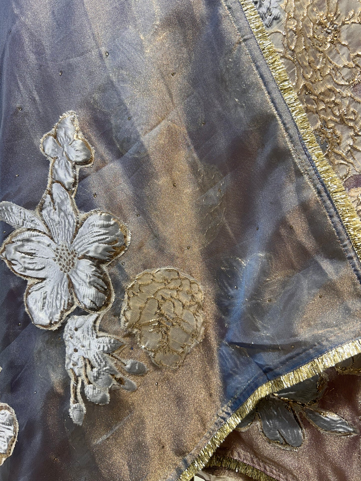 Satin Patra Kinari Suit (Lavender)