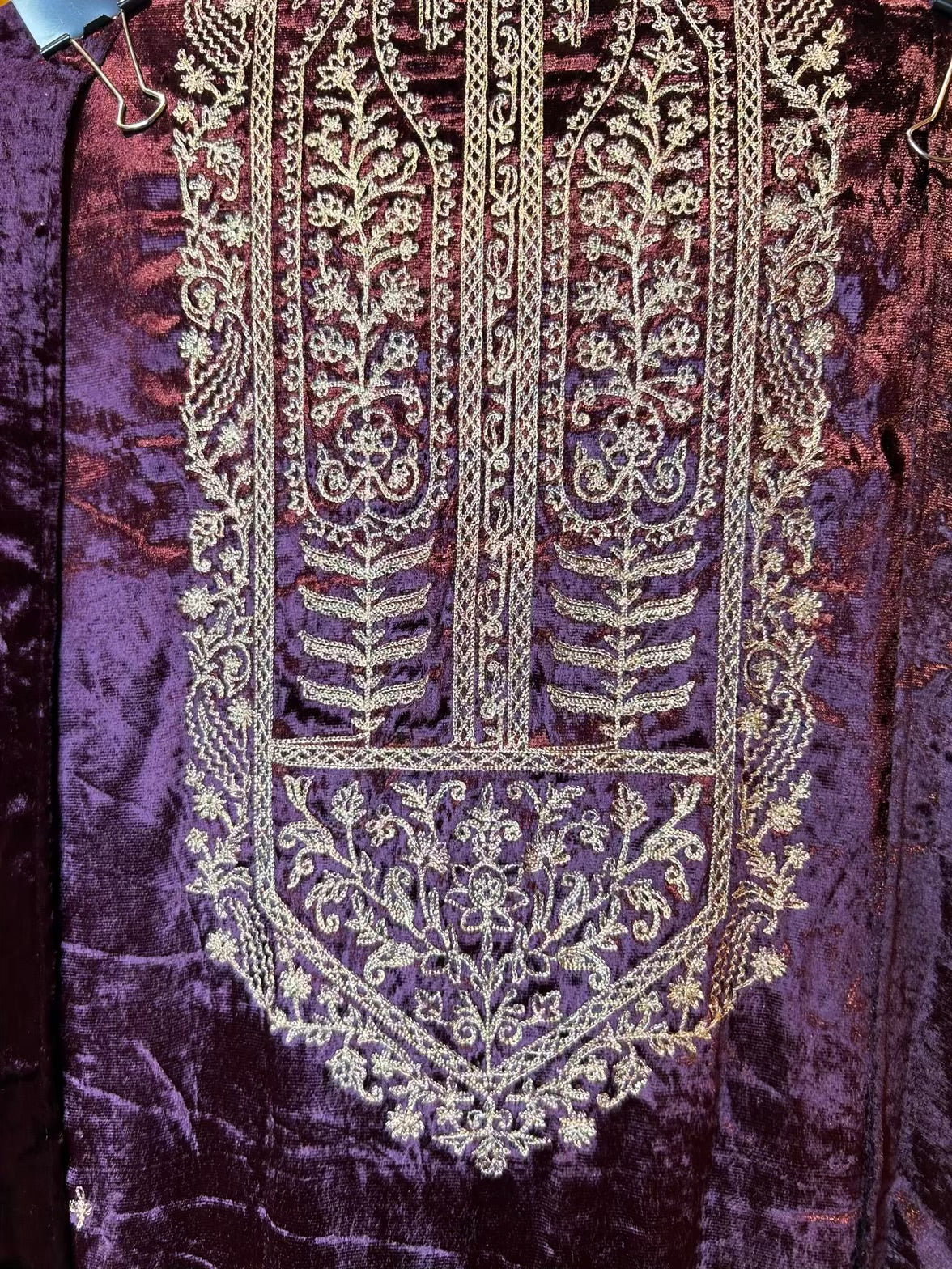 Afsara Velvet Suit (Wine)