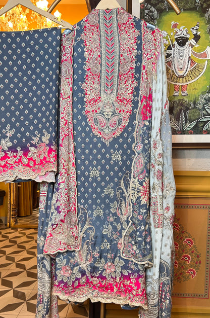Mehrin Crepe Suit (Blue)