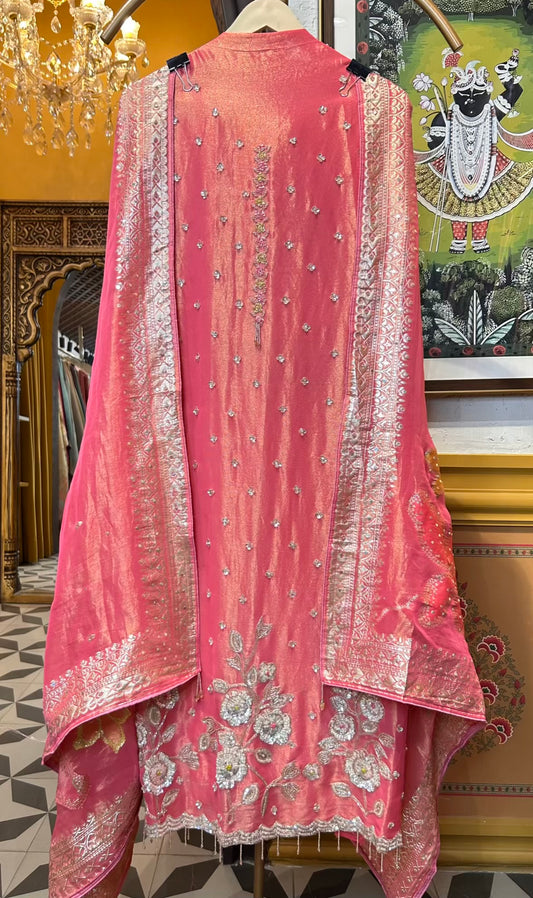 Zarmeira Organza Suit (Pink)