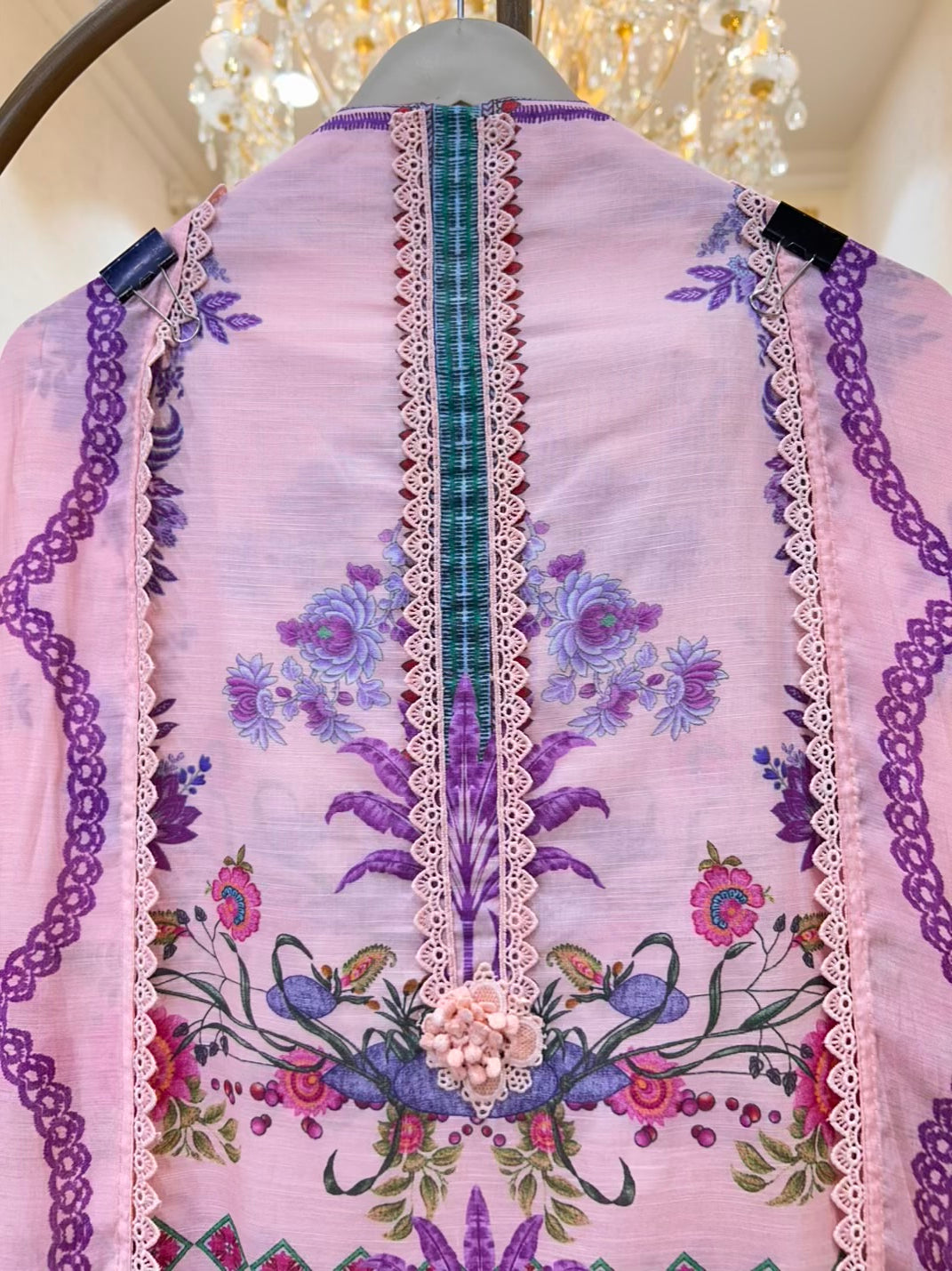 Ahana Lace Print Suit (Pink)