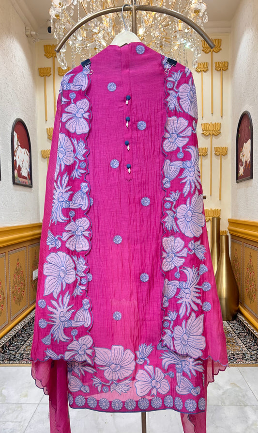 Aarini Appliqué Veil Suit (Pink)