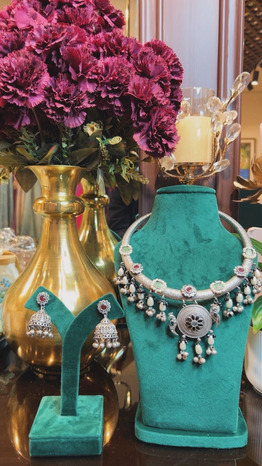 Chandrika Oxidised Hasli (Black)