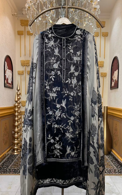 Zarvella Velvet Éclat Suit (Black)