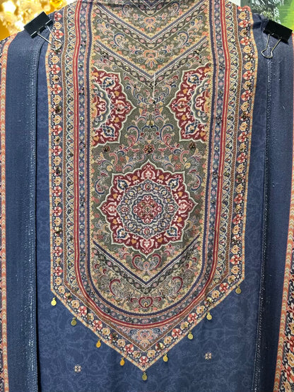 Siyana Pashmina Suit (Turquoise)