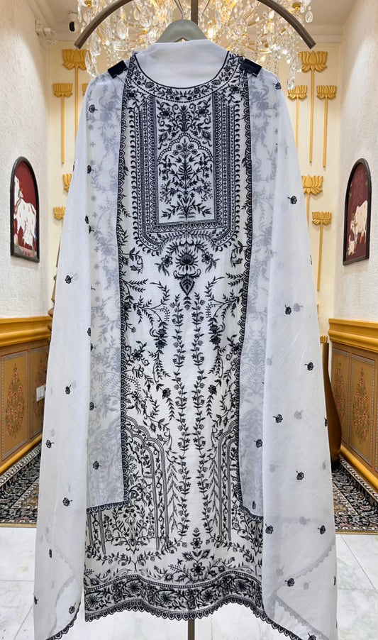 Ishira Mul Shimmer Suit (White)
