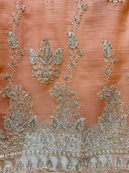 Aarifa Resham Veil Suit (Peach)