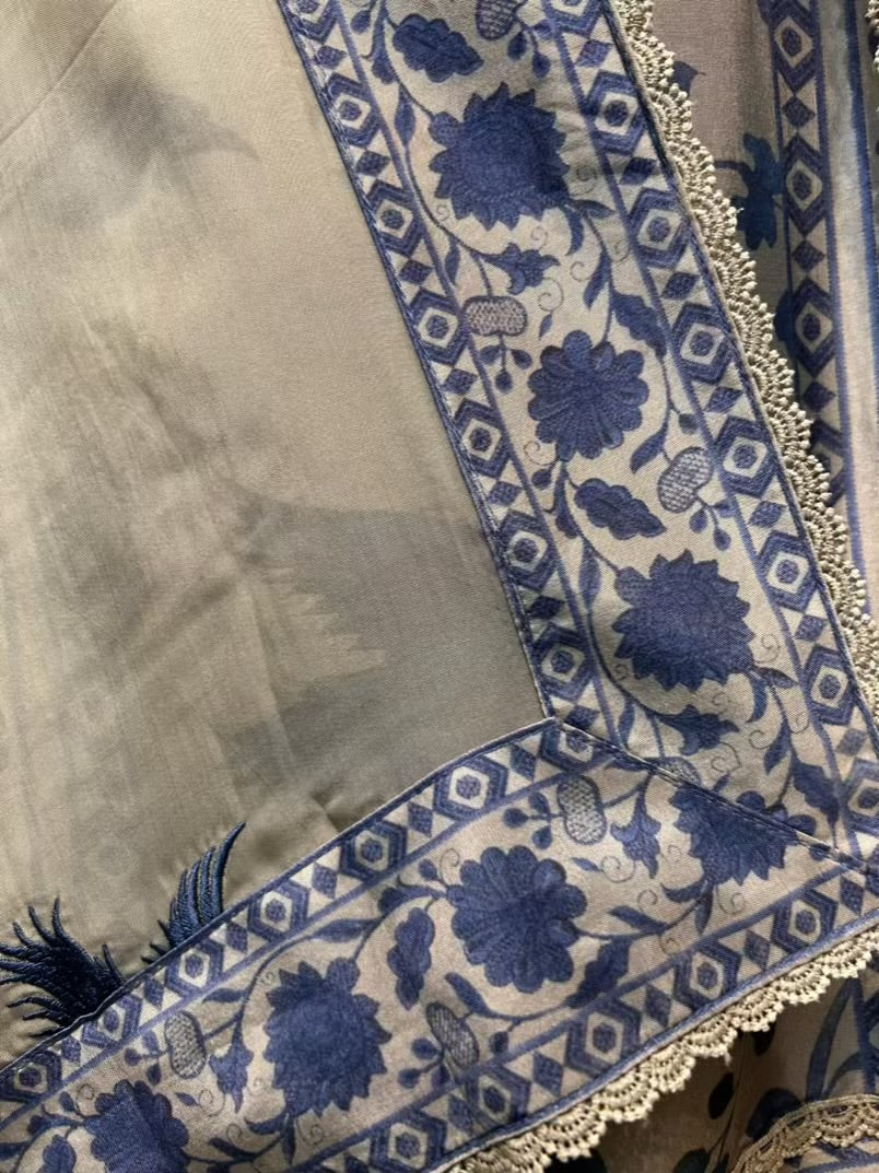 Aavira Thread Naqsh Silk Suit (Pista Green Blue)