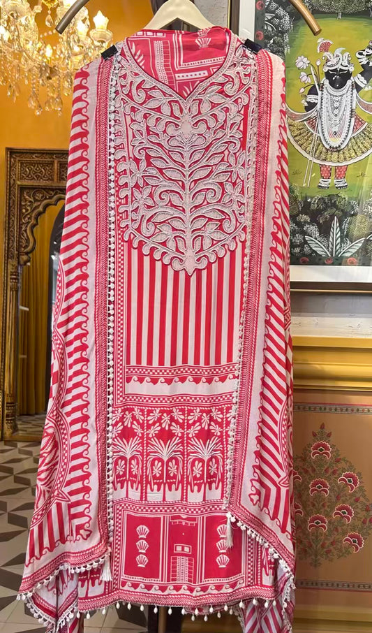 Sajawat Crêpe Suit (Pink)