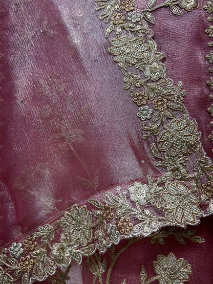 Zarmina Crystal Veil Suit (Pink)